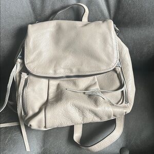 Aimee Kestenberg Beige Leather Backpack w/ shoulder strap